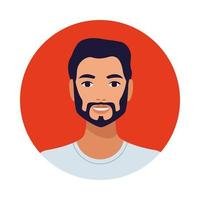 man with beard avatar character isolated icon free vector 2